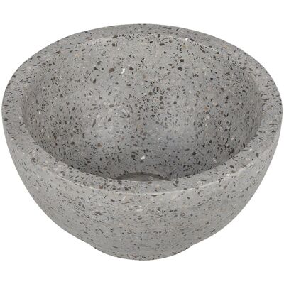 Differnz river waskom - terrazzo patroon - rond model - ø 23 x 12 cm - natuursteen - kleur grijs/groen - mediterrane uitstraling - zonder overloop - 2 jaar garantie Differnz river waskom - terrazzo patroon - rond model - ø 23 x 12 cm - natuursteen - kleur grijs/groen - mediterrane uitstraling - zonder overloop - 2 jaar garantie