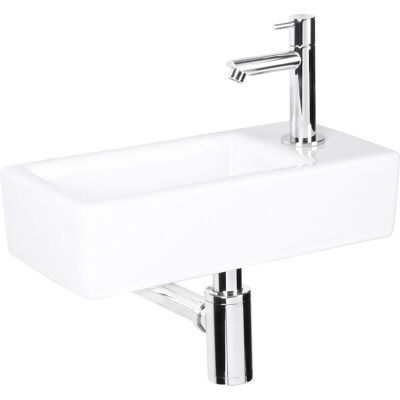 Differnz Helios Keramisch Wandfontaanset - Toiletaccessoires Differnz Helios Keramisch Wandfontaanset - Toiletaccessoires
