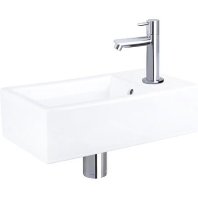 Differnz force fonteinset - keramiek - kraan recht chroom - 40 x 22 x 11.5 cm Differnz force fonteinset - keramiek - kraan recht chroom - 40 x 22 x 11.5 cm