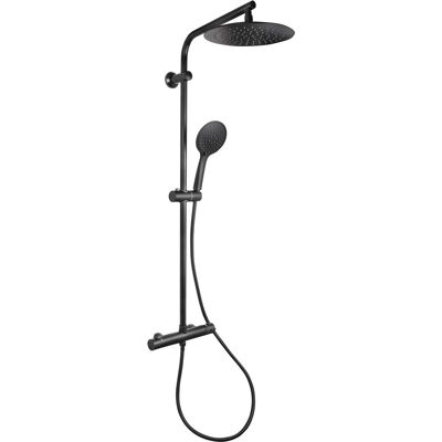 Differnz regendouche thermoline - 25cm stortdouche met handdouche - opbouw - mat zwart Differnz regendouche thermoline - 25cm stortdouche met handdouche - opbouw - mat zwart