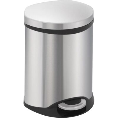 EKO - shell bin pedaalemmer 6 liter - stainless steel plastic - mat rvs - prullenbak EKO - shell bin pedaalemmer 6 liter - stainless steel plastic - mat rvs - prullenbak