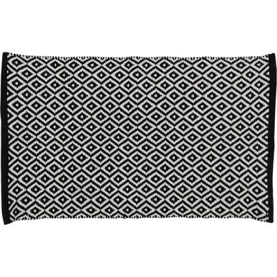 Differnz wales badmat 100% katoen zwart wit 50 x 80 cm Differnz wales badmat 100% katoen zwart wit 50 x 80 cm