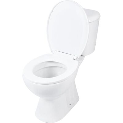 Differnz Toiletpot staand met pk uitgang inclusief toiletbril wit Differnz Toiletpot staand met pk uitgang inclusief toiletbril wit