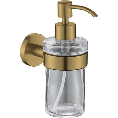 Plieger vigo zeepdispensers - zeepdispenser wandmontage - zeeppompje hangend - zeeppompje glas - 10 jaar garantie - geborsteld goud Plieger vigo zeepdispensers - zeepdispenser wandmontage - zeeppompje hangend - zeeppompje glas - 10 jaar garantie - geborsteld goud