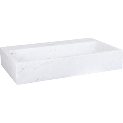 Differnz flat fontein 38x24x8cm 1 kraangat recht mat rechthoek marmer wit Differnz flat fontein 38x24x8cm 1 kraangat recht mat rechthoek marmer wit