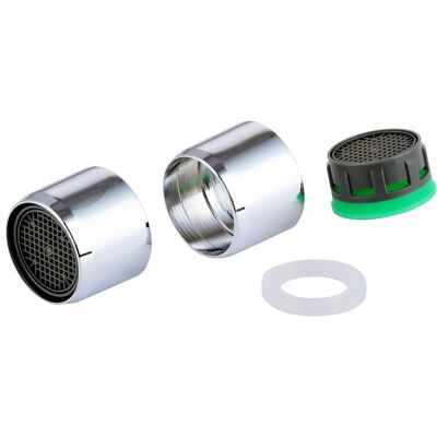Kirchhoff eco-save straalregelaar - chroom - m22ig - 7,5l/min - bescherming tegen kalkaanslag (2x) Kirchhoff eco-save straalregelaar - chroom - m22ig - 7,5l/min - bescherming tegen kalkaanslag (2x)