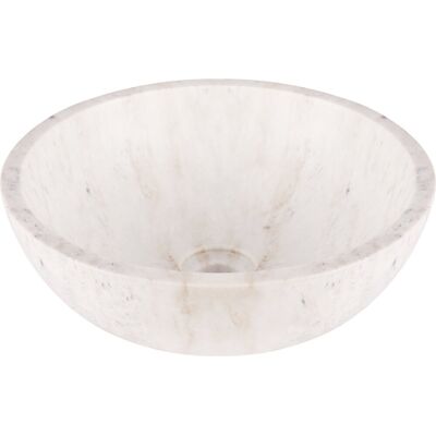Differnz marmor waskom - 40x40x15cm - rond - marmer - glans wit Differnz marmor waskom - 40x40x15cm - rond - marmer - glans wit