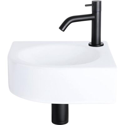 Differnz cleo fonteinset - keramiek - kraan gebogen mat zwart - 30 x 30 x 10 cm Differnz cleo fonteinset - keramiek - kraan gebogen mat zwart - 30 x 30 x 10 cm