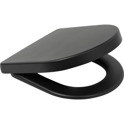 Plieger nola/kansas toiletbril - d-vorm wc bril - duroplast - mat zwart - met deksel - softclose - rvs bevestiging Plieger nola/kansas toiletbril - d-vorm wc bril - duroplast - mat zwart - met deksel - softclose - rvs bevestiging