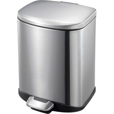 EKO - della pedaalemmer 6 liter - stainless steel plastic - mat rvs - prullenbak EKO - della pedaalemmer 6 liter - stainless steel plastic - mat rvs - prullenbak