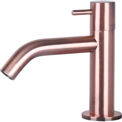 Differnz gebogen koudwaterkraan - wastafel- en toiletkraan - messing - kleur rood koper - 1 hendel - zonder waste - 13,8 x 6,4 cm - geschikt voor inbouw of opbouw Differnz gebogen koudwaterkraan - wastafel- en toiletkraan - messing - kleur rood koper - 1 hendel - zonder waste - 13,8 x 6,4 cm - geschikt voor inbouw of opbouw