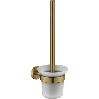 Plieger vigo wc borstel - toiletborstel met houder glas - wandhouder - 10 jaar garantie - geborsteld goud Plieger vigo wc borstel - toiletborstel met houder glas - wandhouder - 10 jaar garantie - geborsteld goud