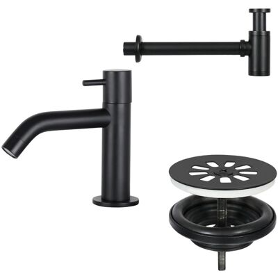 Differnz jukon fonteinset toilet met kraan en wastafel - beton - inclusief sifon en handdoekrek - afmetingen 38,5 x 18,5 x 9 cm - kleur donkergrijs - gebogen kraan mat zwart Differnz jukon fonteinset toilet met kraan en wastafel - beton - inclusief sifon en handdoekrek - afmetingen 38,5 x 18,5 x 9 cm - kleur donkergrijs - gebogen kraan mat zwart