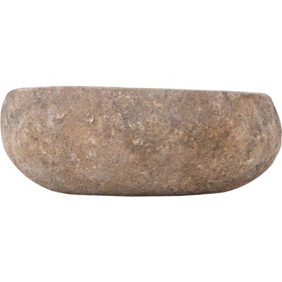 Differnz waskom nusa ø35-39 x 15 cm - wasbak natuursteen zonder overloop - opzetwastafel opbouw - spoelbak ronde vorm - badkamer accessoire - grijs Differnz waskom nusa ø35-39 x 15 cm - wasbak natuursteen zonder overloop - opzetwastafel opbouw - spoelbak ronde vorm - badkamer accessoire - grijs