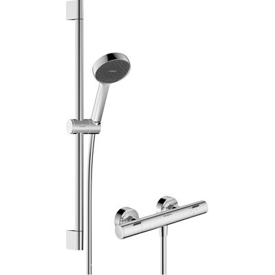 Hansgrohe renovatiest activera select s 95 2jet ecosmart met ecostat fine en glijstang 65 cm chroom Hansgrohe renovatiest activera select s 95 2jet ecosmart met ecostat fine en glijstang 65 cm chroom