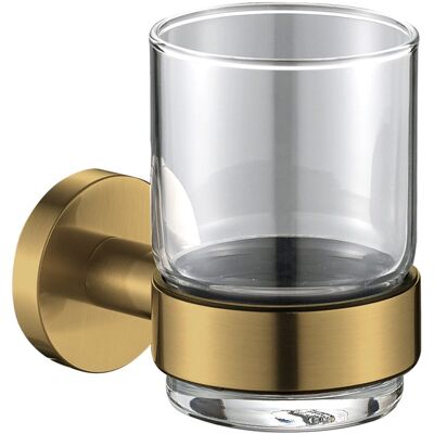 Plieger vigo bekerhouder - glazen beker - bekerhouder badkamer - wandmontage - 10 jaar garantie - geborsteld goud Plieger vigo bekerhouder - glazen beker - bekerhouder badkamer - wandmontage - 10 jaar garantie - geborsteld goud