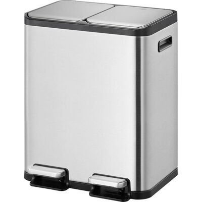 EKO Prullenbak met pedaal EcoCasa, 2x30L Zilver EKO Prullenbak met pedaal EcoCasa, 2x30L Zilver