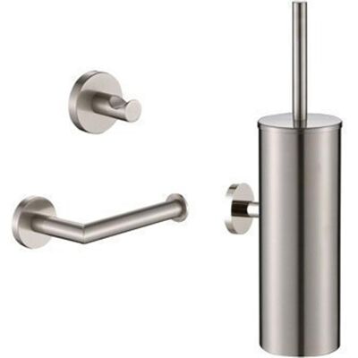 Plieger vigo toiletset accessoires - wc borstel - wc rolhouder - handdoekhaakje - 10 jaar garantie - geborsteld chroom Plieger vigo toiletset accessoires - wc borstel - wc rolhouder - handdoekhaakje - 10 jaar garantie - geborsteld chroom