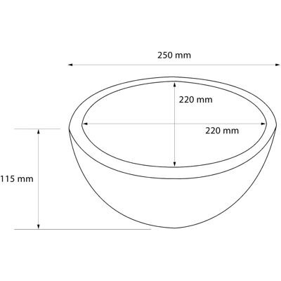 Differnz river waskom - ø 25 cm - hoogte 11,5 cm - gemaakt van keramiek - kleur mat zwart - rond model - zonder overloop - gladde afwerking - modern design voor de badkamer Differnz river waskom - ø 25 cm - hoogte 11,5 cm - gemaakt van keramiek - kleur mat zwart - rond model - zonder overloop - gladde afwerking - modern design voor de badkamer