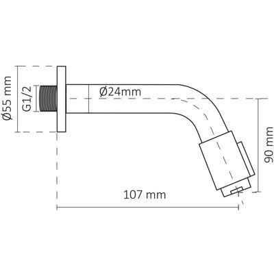 Differnz muurkraan mat wit - inbouw wastafelkraan voor koud water - gebogen uitloop van 10.7 cm - vervaardigd uit messing - modern design - eenvoudig te bedienen met één hendel Differnz muurkraan mat wit - inbouw wastafelkraan voor koud water - gebogen uitloop van 10.7 cm - vervaardigd uit messing - modern design - eenvoudig te bedienen met één hendel
