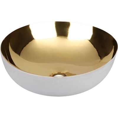 Differnz shine waskom 40x40x13.5cm keramiek goud/wit Differnz shine waskom 40x40x13.5cm keramiek goud/wit