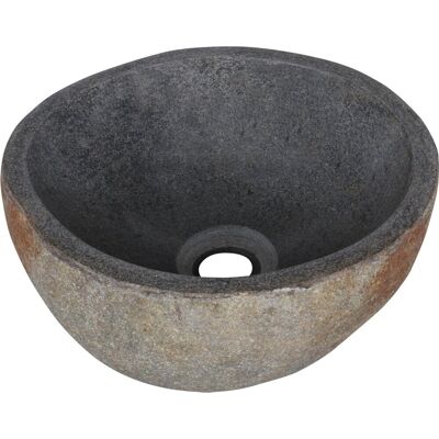 Differnz Opbouw waskom boomer rond 21cm natuursteen grijs Differnz Opbouw waskom boomer rond 21cm natuursteen grijs