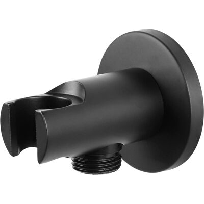Differnz handdouche houder - inbouw douchekophouder met wateruitlaat - metaal - zwart - diepte 6 cm - hoogte 3,8 cm - breedte 3 cm - exclusief doucheslang en handdouche Differnz handdouche houder - inbouw douchekophouder met wateruitlaat - metaal - zwart - diepte 6 cm - hoogte 3,8 cm - breedte 3 cm - exclusief doucheslang en handdouche