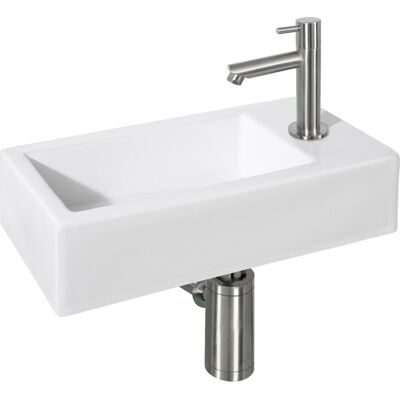 Differnz ravo fonteinset keramiek recht mat chroom Differnz ravo fonteinset keramiek recht mat chroom