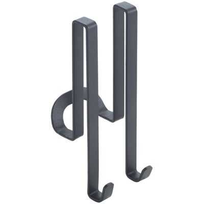Metaltex dubbele haak voor aan douchewand 5x6x14 cm zwart Metaltex dubbele haak voor aan douchewand 5x6x14 cm zwart