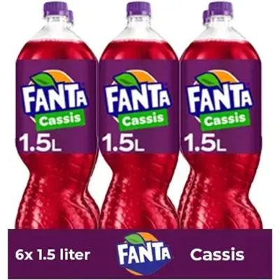 Fanta cassis pet fles (6x 1,5 liter) Fanta cassis pet fles (6x 1,5 liter)