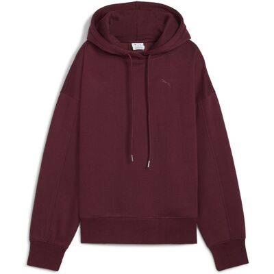 PUMA her oversized hoodie fl dames trui - ruby shimmer PUMA her oversized hoodie fl dames trui - ruby shimmer
