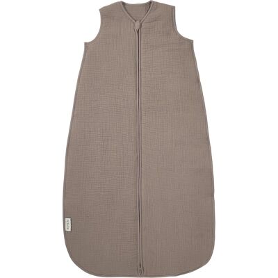 Meyco baby uni baby slaapzak gevoerd - pre-washed hydrofiel - dark taupe - 60cm - 2.0 tog Meyco baby uni baby slaapzak gevoerd - pre-washed hydrofiel - dark taupe - 60cm - 2.0 tog