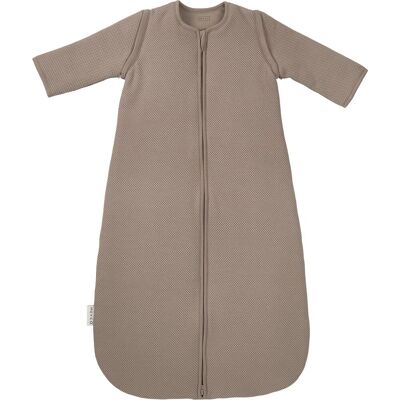 Meyco baby studio collection classic baby slaapzak - afritsbare mouwen - dark taupe - 70cm - 2.5 tog Meyco baby studio collection classic baby slaapzak - afritsbare mouwen - dark taupe - 70cm - 2.5 tog
