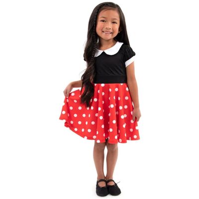 Little Adventures - retro polka dot twirl jurk - maat m (98-104) Little Adventures - retro polka dot twirl jurk - maat m (98-104)