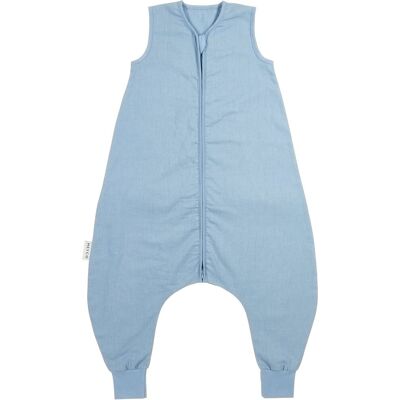 Meyco baby studio collection linnen slaapoverall jumper - jeans blue - 104cm - 0.5 tog Meyco baby studio collection linnen slaapoverall jumper - jeans blue - 104cm - 0.5 tog