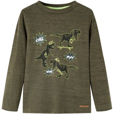 VidaXL Kindershirt met lange mouwen 92 gemêleerd kakikleurig VidaXL Kindershirt met lange mouwen 92 gemêleerd kakikleurig