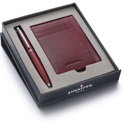 Sheaffer balpen giftset - vfm 9403 - excessive red chrome plated - met creditcardhouder scarlet blaze Sheaffer balpen giftset - vfm 9403 - excessive red chrome plated - met creditcardhouder scarlet blaze