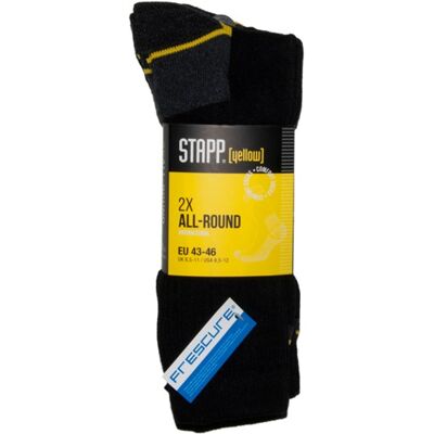 Stapp yellow all round 2-pack sokken 4410 699 zwart maat 42 - 38.134.005.01 Stapp yellow all round 2-pack sokken 4410 699 zwart maat 42 - 38.134.005.01