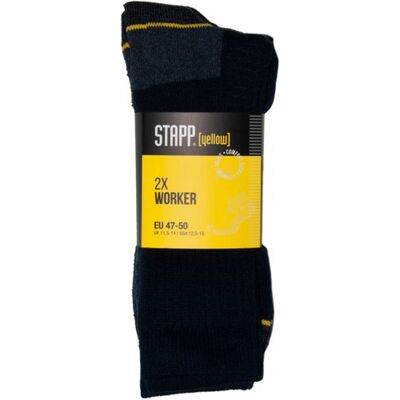 Stapp yellow worker 2-pack sokken 4415 699 zwart maat 50 - 38.134.007.03 Stapp yellow worker 2-pack sokken 4415 699 zwart maat 50 - 38.134.007.03
