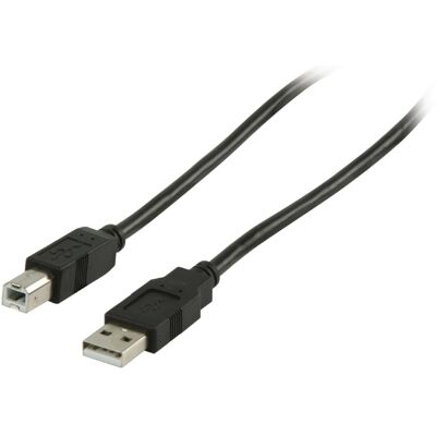 Valueline vlcp60100b10 usb 2.0 usb a male - usb b male kabel 1,00 m zwart Valueline vlcp60100b10 usb 2.0 usb a male - usb b male kabel 1,00 m zwart