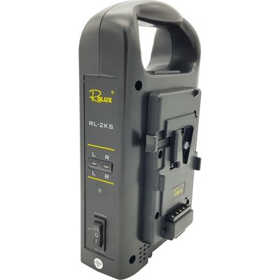 Rolux dubbele acculader rl-2ks voor v-mount accu Rolux dubbele acculader rl-2ks voor v-mount accu