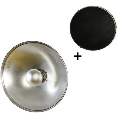 StudioKing beauty dish zilver sk-bd420 42 cm met honingraat StudioKing beauty dish zilver sk-bd420 42 cm met honingraat