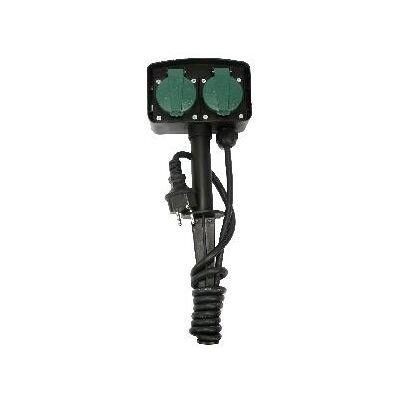 Enzo tuinstopcontact dubbel op spies spatwaterdicht met 1.5 meter kabel - 5070105 Enzo tuinstopcontact dubbel op spies spatwaterdicht met 1.5 meter kabel - 5070105
