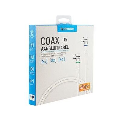 Enzo technetics coax aansluitkabel 1,5m compleet haakse plug - 2075010 Enzo technetics coax aansluitkabel 1,5m compleet haakse plug - 2075010