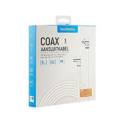 Enzo technetics coax aansluitkabel 5m compleet haakse plug - 2075030 Enzo technetics coax aansluitkabel 5m compleet haakse plug - 2075030