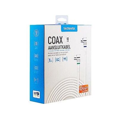 Enzo technetics coax aansluitkabel 10m compleet haakse plug - 2075040 Enzo technetics coax aansluitkabel 10m compleet haakse plug - 2075040