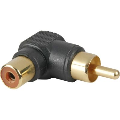 Goobay adapter rca > rca (zwart, 90º hoek) Goobay adapter rca > rca (zwart, 90º hoek)