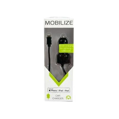 Enzo Mobilize usb autolader dual 4800ma + lightning kabel zwart 1m - 9540126 Enzo Mobilize usb autolader dual 4800ma + lightning kabel zwart 1m - 9540126