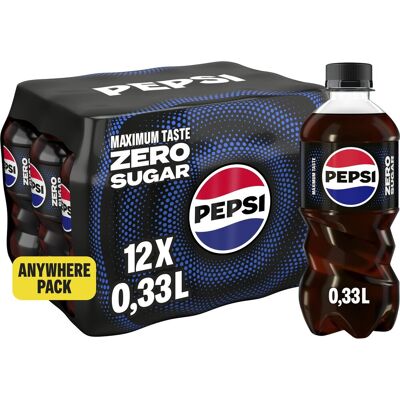 Pepsi - zero sugar - 12 x 330 ml - voordeelverpakking Pepsi - zero sugar - 12 x 330 ml - voordeelverpakking