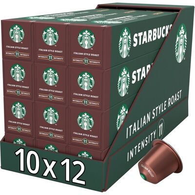 Starbucks by nespresso capsules italian style roast - 10 koffiecups x 12 doosjes Starbucks by nespresso capsules italian style roast - 10 koffiecups x 12 doosjes